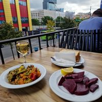 Outdoor seating at Kastrati in Tirana
