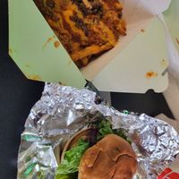 BBQ bacon cheeseburger and chili cheese fries at Romeo's in Asheville