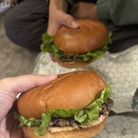 The Wherefore Art Thou Romeo burger + All American burger  at Romeo's in Asheville