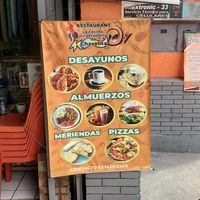 Sign on the street. at La Cocina Vegetariana de Chavelita in Merida