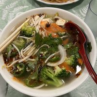 Vegan pho - add your own chili flakes, lime etc   at Pho Big Bear in Big Bear Lake