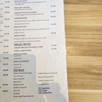 Menu at Culpa Espresso in Aintree