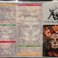 Menu at Sol Agave in Mordialloc