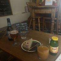 Vegan raspberry and lemon cheesecake  at Amedea in Whitstable