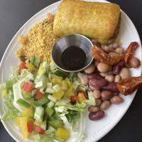 Cauliflower roll with salad  at Deli Lazzaro in Aberaeron