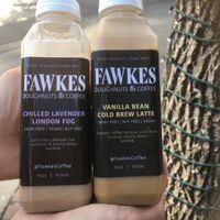 Cold drinks at Fawkes Coffee Shop in Edmonton