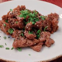Orange chikin at Vegan Ramen Mei - Roma in Mexico City