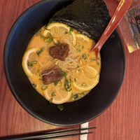 Lemon spicy tonkotsu ramen 💚  at Vegan Ramen Mei - Roma in Mexico City