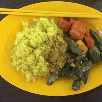 Rice with sides at Kwan Inn Vegetarian 观音斋 - Chinatown in Central Singapore