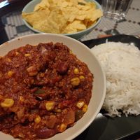 Chili with rice at Valkyrjan Bistro & Bar in Reykjavik