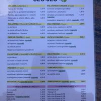 Menu with clearly labeled vegan options!  at Seo Jeo in Budva