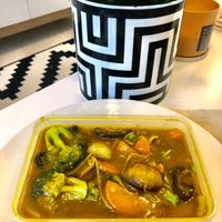 Chinese curry with tofu and veg at The Great Wall Chinese Takeaway in Dubai