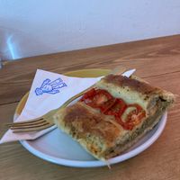 Vegan pesto and “cheese” pastry at Giant Coffee in Margate