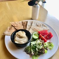Hummus with Arabic bread  at Fusion Restaurant - The S Hotel in Dubai