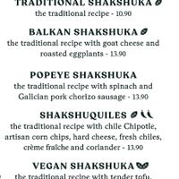 Part of the menu  at UGOT in Barcelona