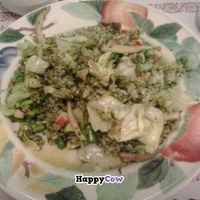 pesto rice with mushrooms at Kapok Vegetarian Cafe in Taipei