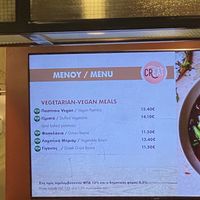 Vegan hot food menu  at CHQ - Creat in Crete