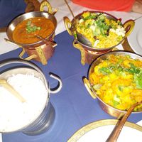 Rice, cashes beans, potato spicy at Great Gandhi in Bodo