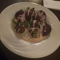 Falafel Bowl: Hummus, beets, broccoli, kale, pickled red onion, chimichurri, dill yogurt sauce #Veganuary at Gatsby's Pub in Pottstown