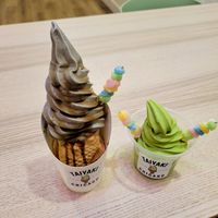 With Vegan matcha soft-serve at Taiyaki in Chicago
