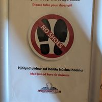 No shoes outside at Mountain Cafe  in Hveravellir