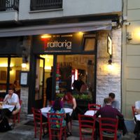 Menu clearly marks vegan options at Trattoria Plaka in Athens