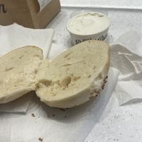 Bagel and v cream cheesee  at Jeff's Bagel Run in Kissimmee