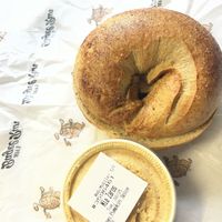 Seasonal Pumpkin Pancake Bagel with Vegan Pumpkin Cream Cheese   at Jeff's Bagel Run in Kissimmee
