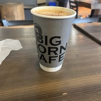 Oat lattee  at Big Horn Cafe in Radium Hot Springs