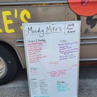 Menu the day I went at Moody Mike's Cafe in Lexington