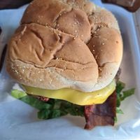 Cowboy burger with cheese, bacon, and all the fixin's at Moody Mike's Cafe in Lexington