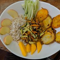 The 'buddha' bowl veganized. at Cafe Hood in Banos