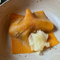 Roast tomato fazoletti with balsamic aubergine at Oak in Bath