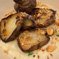 Jerusalem artichokes with pear pure and hazelnuts  at Oak in Bath