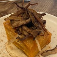 Potato pave with sautéed mushrooms   at Oak in Bath