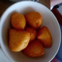 Fermented mung bean fritters (served with garlic chutney) at Oak in Bath
