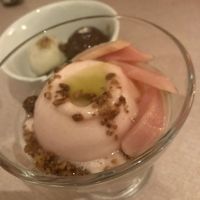 Rhubarb sorbet   at Oak in Bath