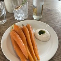 Pickled carrots and cashew creamm  at Oak in Bath
