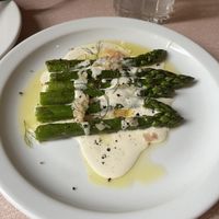 Asparagus, ajo blanco, fried almonds, dill  at Oak in Bath