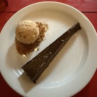 And to final, dark chocolate tart with sourdough ice cream   at Oak in Bath