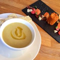 Parsnip soup and Carrot & Cashew Pate at Oak in Bath