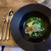 Pea sorbet  at Oak in Bath