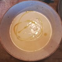 Caulliflower and pine nut soup at Oak in Bath