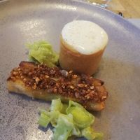 Potato and leek confit with foam at Oak in Bath