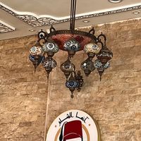 Inside and logo at Agha Acham in Rabat