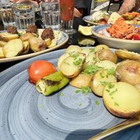 All meals served with potatoes (without butter) and chargrilled vegetables and side salad with vegan dressing - bread also provided for free (alternative bread provided for vegan)  at Elif in Liverpool