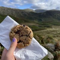Vegan peanut butter and dark chocolate cookie   at Lucia's in Grasmere