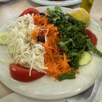 Carrot, Cabbage and Lettuce Salad with lemonn  at Angelikki Spiti in Stoupa