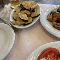 Fried Aubergines  at Angelikki Spiti in Stoupa