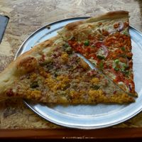 The Buffalo 666, and some other slice.  at Sizzle Pie in Eugene